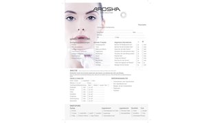 AROSHA Face fiche clients pour l'analyse de la peau