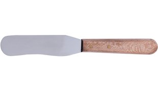 KELLER Spatule à cire en métal, avec manche en bois courbée