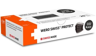WERO SWISS® PROTECT BLACK Masque de protection, Typ II R, pa. de 20 pièces